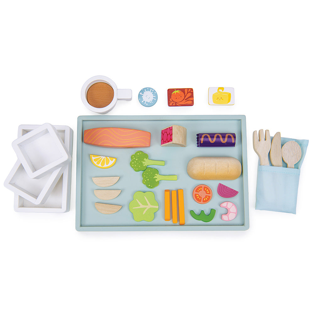 Airline Meal Tray – Repülős étkezőtálca fajáték 3 fogással