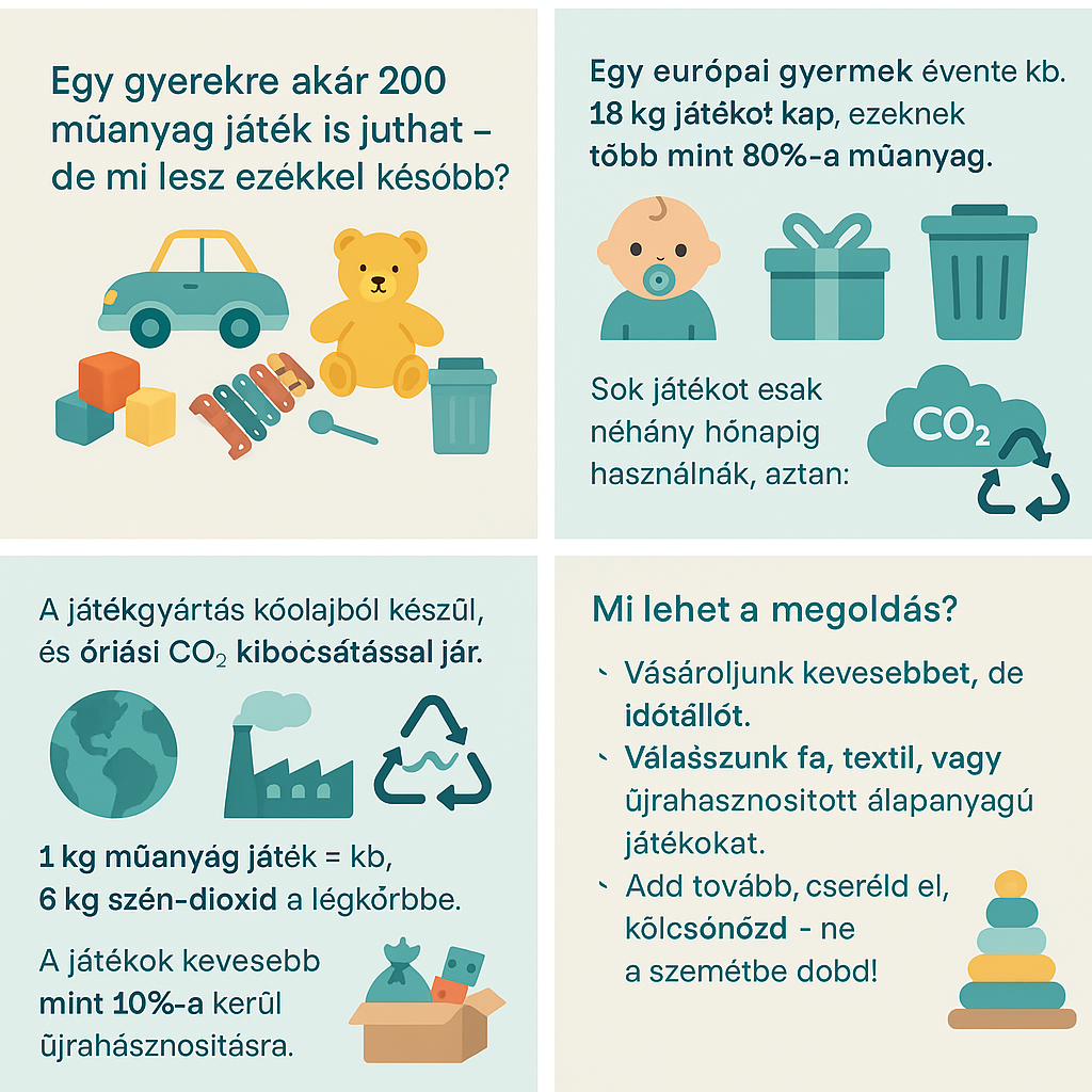 Infografika a műanyag játékok környezeti terheléséről szülőknek